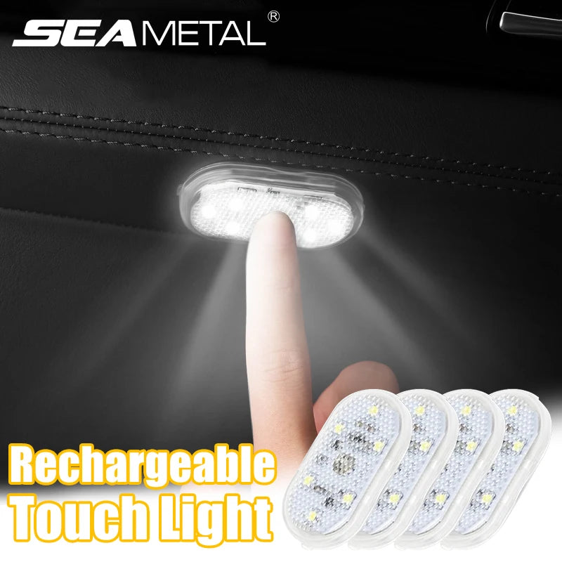 Rechargeable Magnetic Car LED Touch Light – Wireless Interior Lamp
