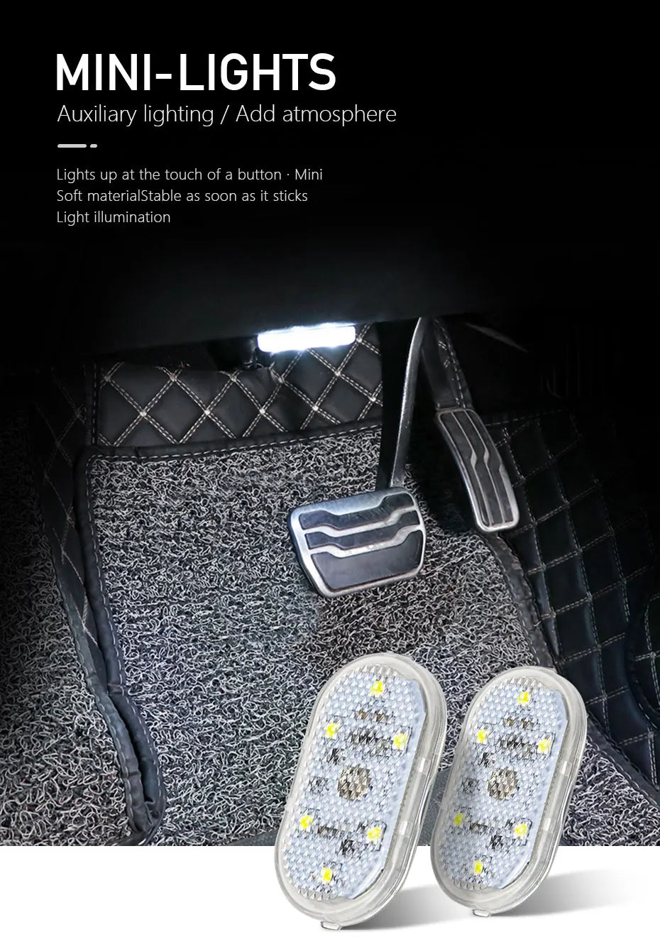 Rechargeable Magnetic Car LED Touch Light – Wireless Interior Lamp