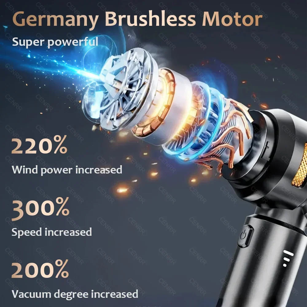 Powerful Wireless Car Vacuum Cleaner – Portable High-Suction Handheld Cleaner