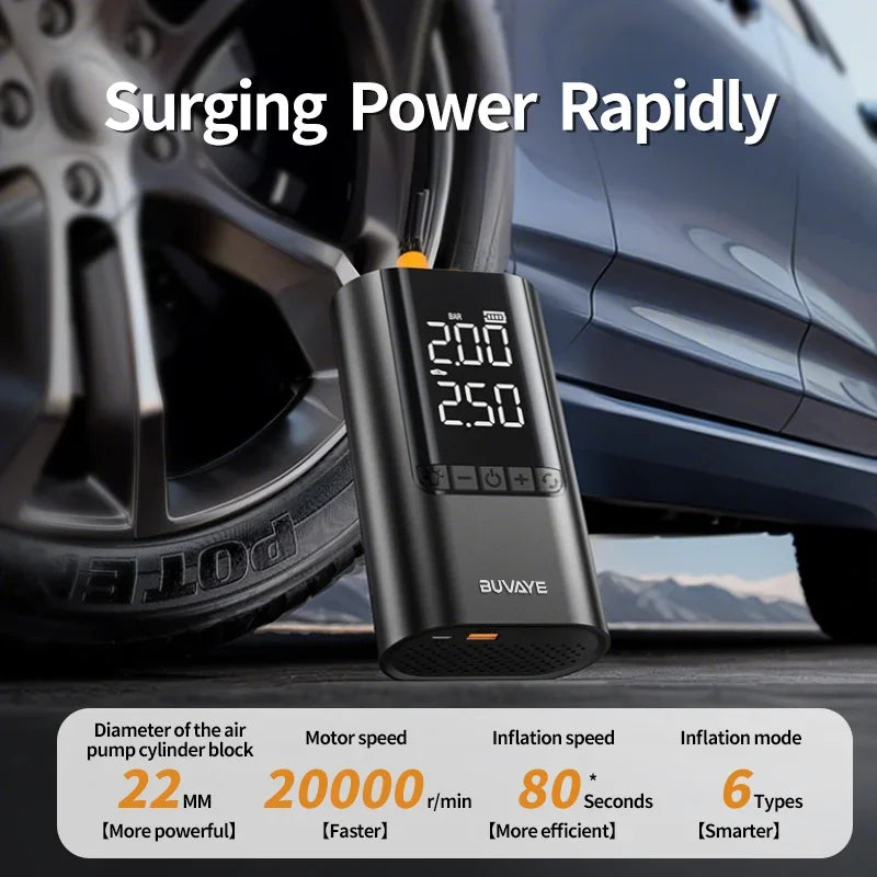 Portable Jump Starter with Air Compressor – 12V Car Battery Booster & Tire Inflator