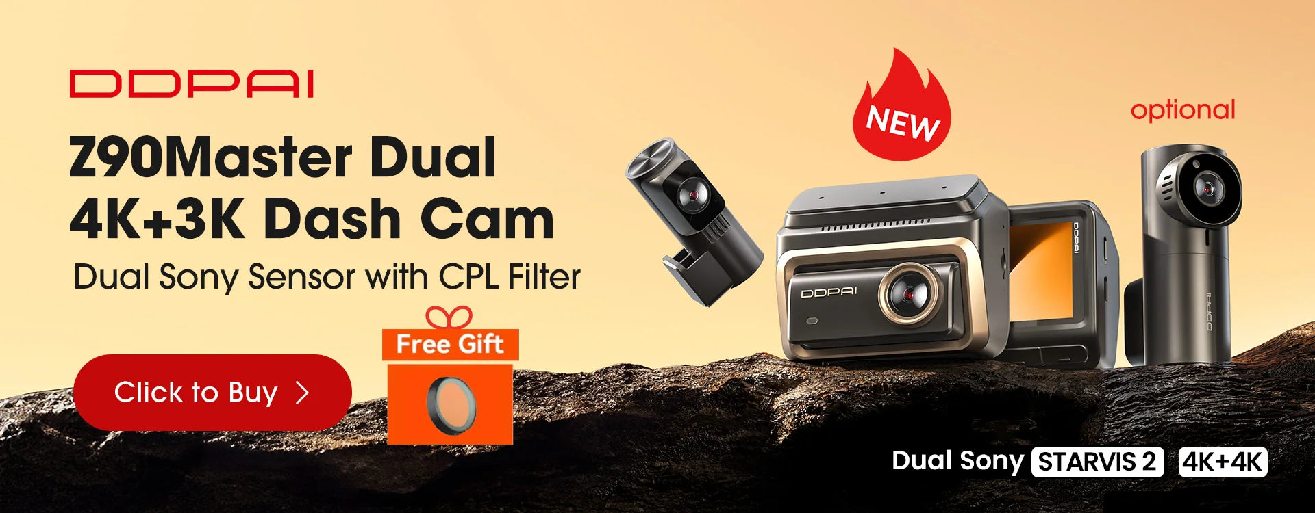 4K Smart Dash Cam with GPS & WiFi – Ultra HD Car Camera with Night Vision