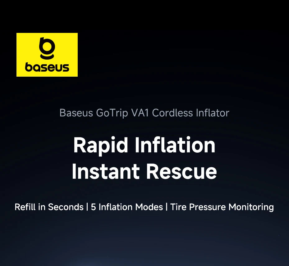 Baseus Wireless Tire Inflator – Portable Air Compressor with Digital Display
