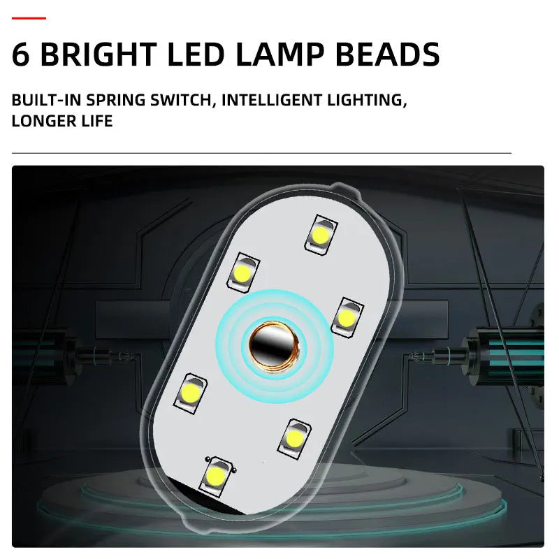 Wireless Magnetic Car Door LED Light – Rechargeable Touch Interior Lamp