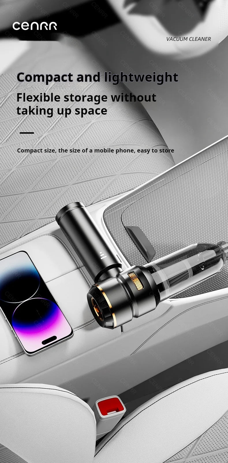 Powerful Wireless Car Vacuum Cleaner – Portable High-Suction Handheld Cleaner