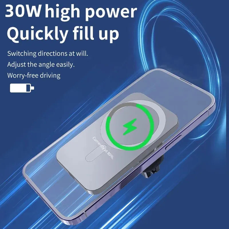 Magnetic Wireless Car Charger – Fast MagSafe Charging Mount for iPhone