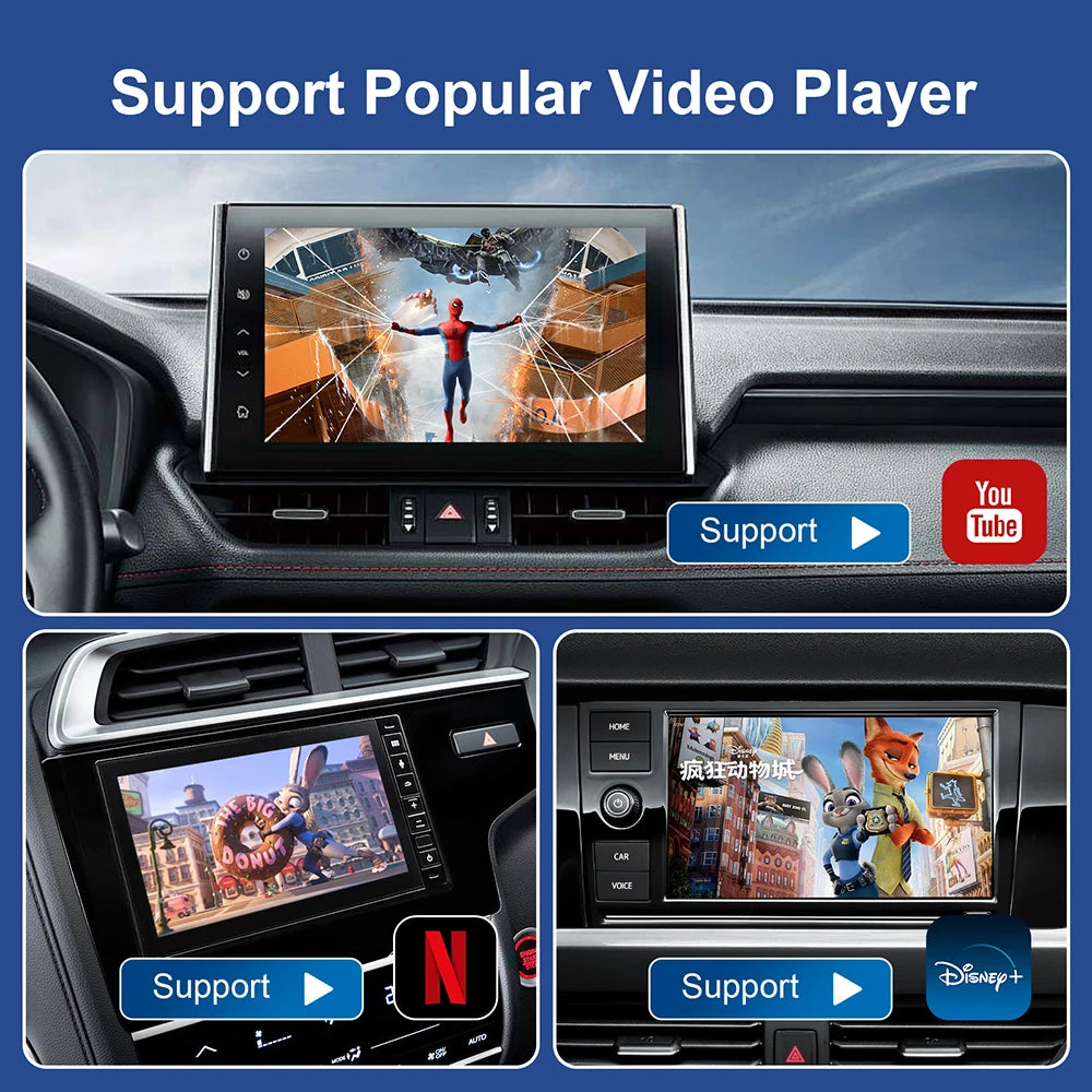 Wireless CarPlay AI Box Android 13 – Stream YouTube & Netflix in Your Car