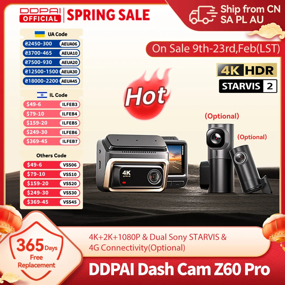 4K Smart Dash Cam with GPS & WiFi – Ultra HD Car Camera with Night Vision