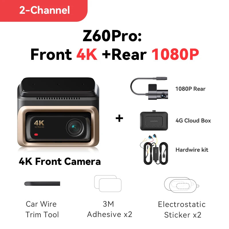 4K Smart Dash Cam with GPS & WiFi – Ultra HD Car Camera with Night Vision