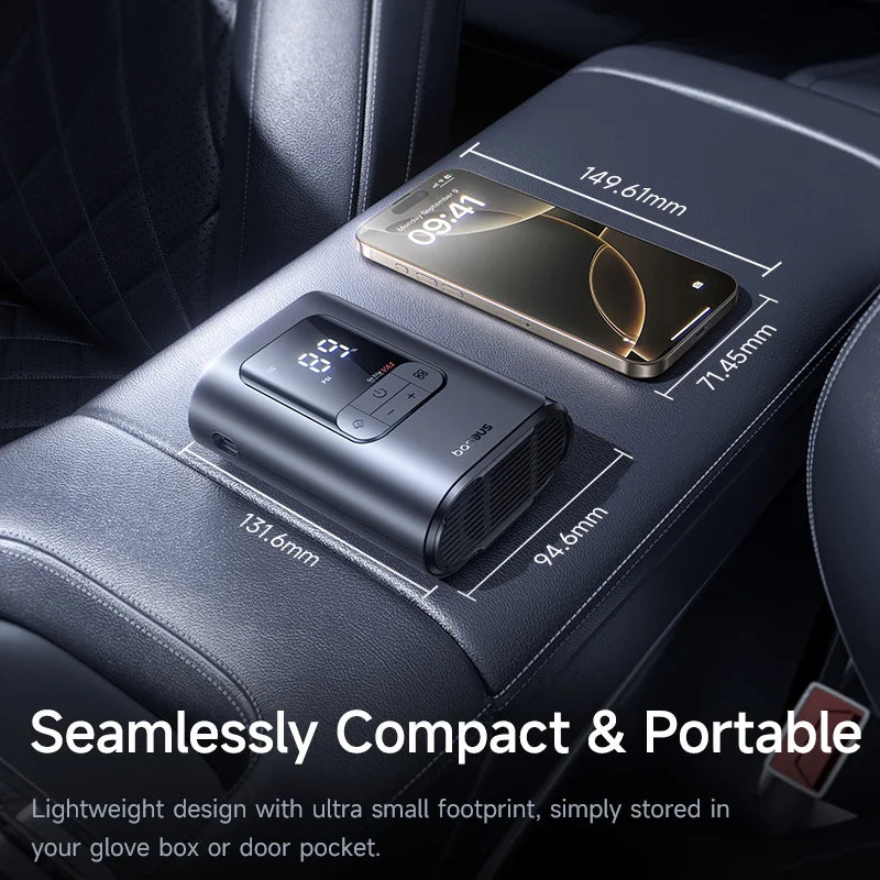 Baseus Wireless Tire Inflator – Portable Air Compressor with Digital Display