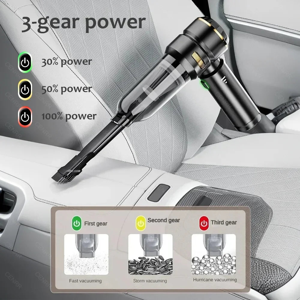 Powerful Wireless Car Vacuum Cleaner – Portable High-Suction Handheld Cleaner