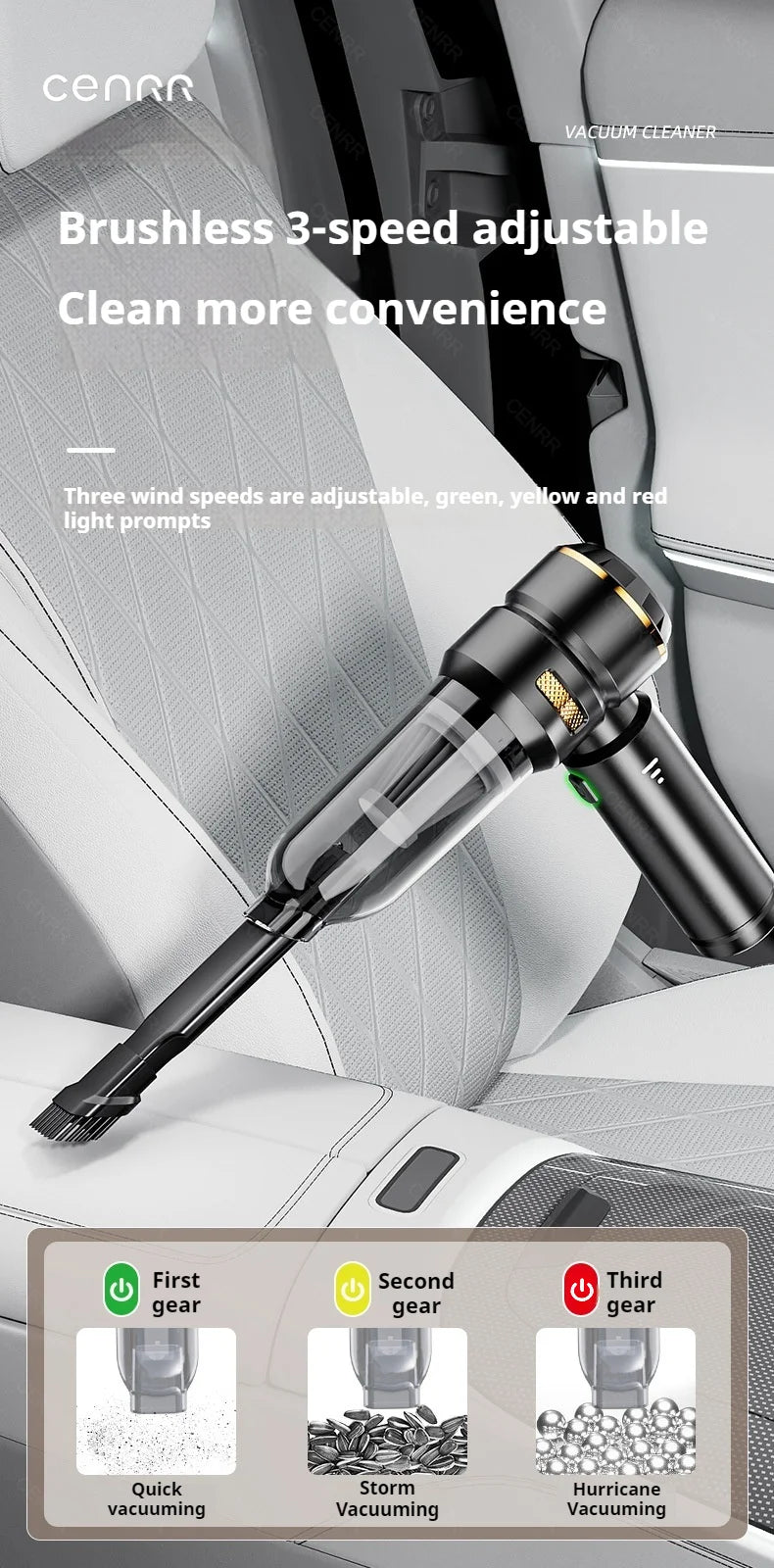 Powerful Wireless Car Vacuum Cleaner – Portable High-Suction Handheld Cleaner