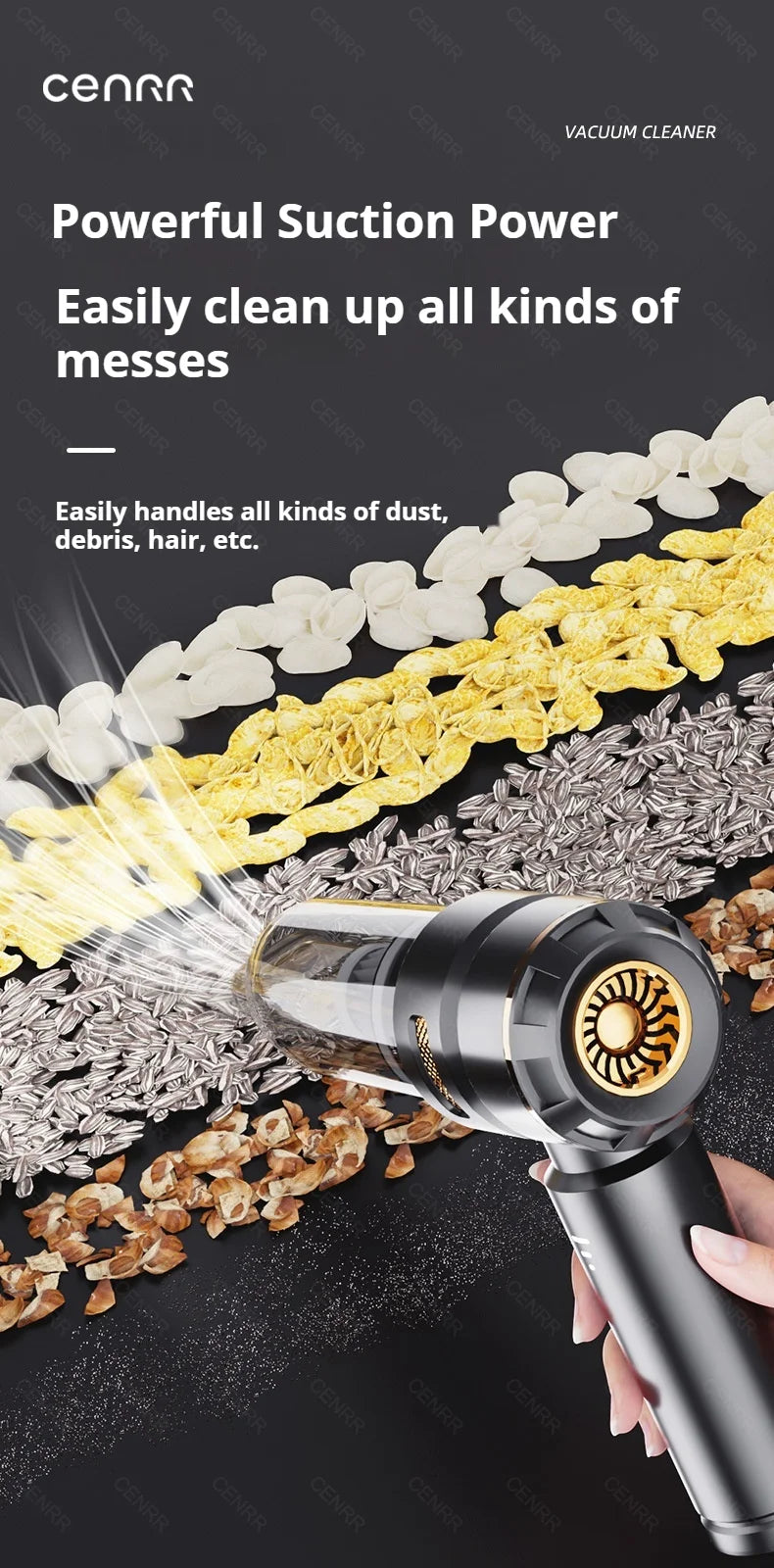 Powerful Wireless Car Vacuum Cleaner – Portable High-Suction Handheld Cleaner