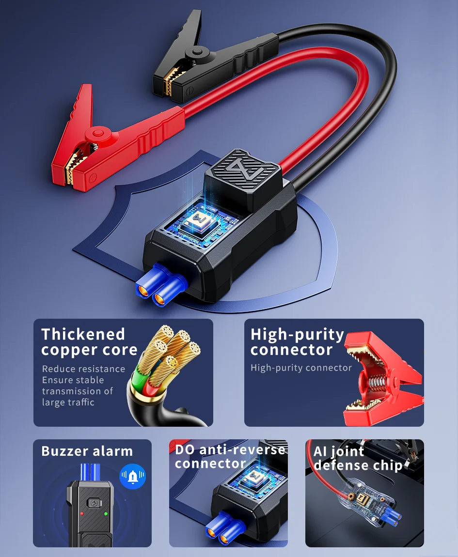 Portable Jump Starter with Air Compressor – 12V Car Battery Booster & Tire Inflator