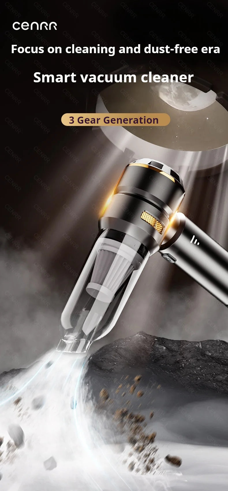 Powerful Wireless Car Vacuum Cleaner – Portable High-Suction Handheld Cleaner