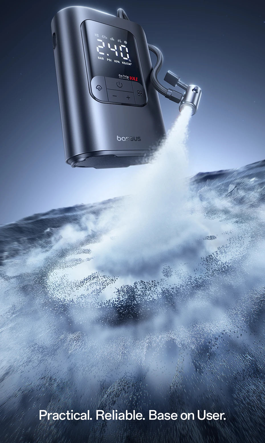 Baseus Wireless Tire Inflator – Portable Air Compressor with Digital Display