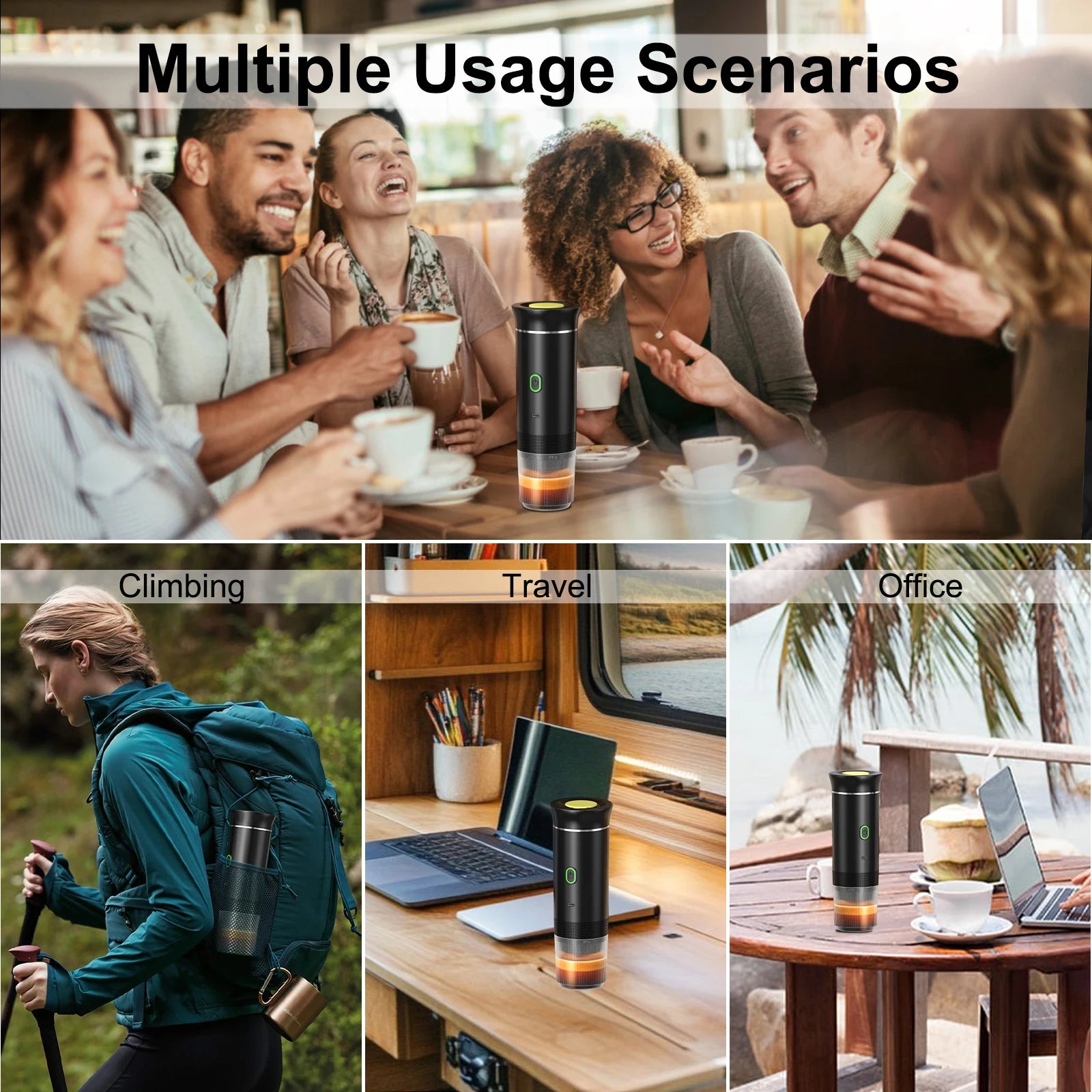 Portable Electric Espresso Machine – 3-in-1 Travel Coffee Maker