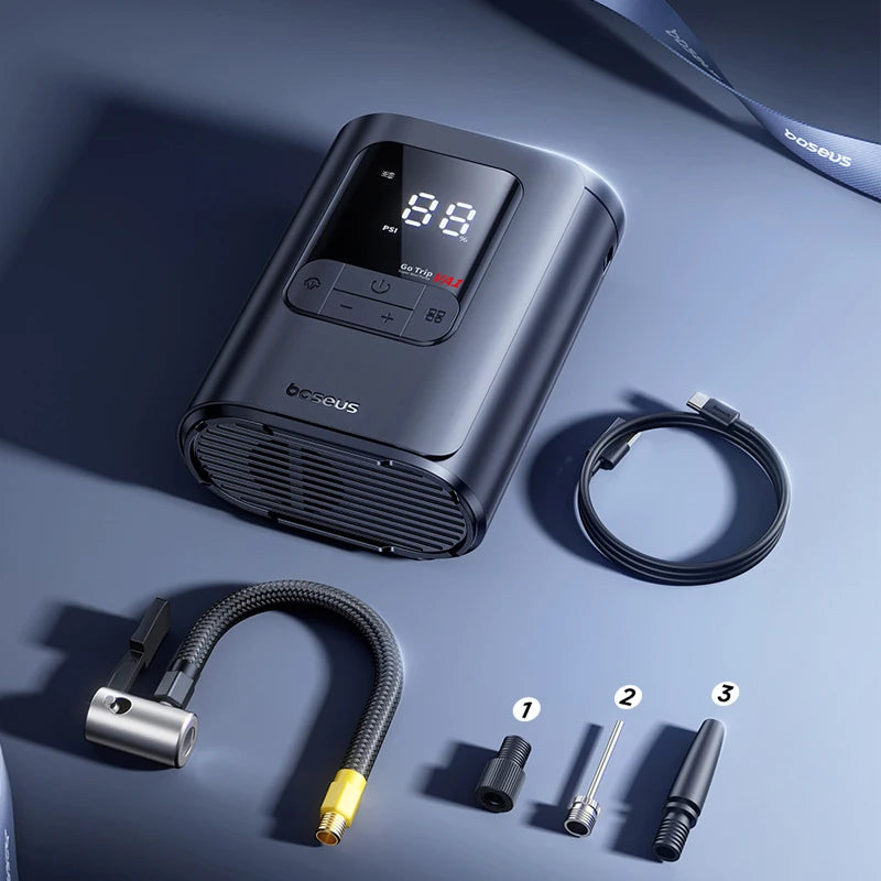 Baseus Wireless Tire Inflator – Portable Air Compressor with Digital Display