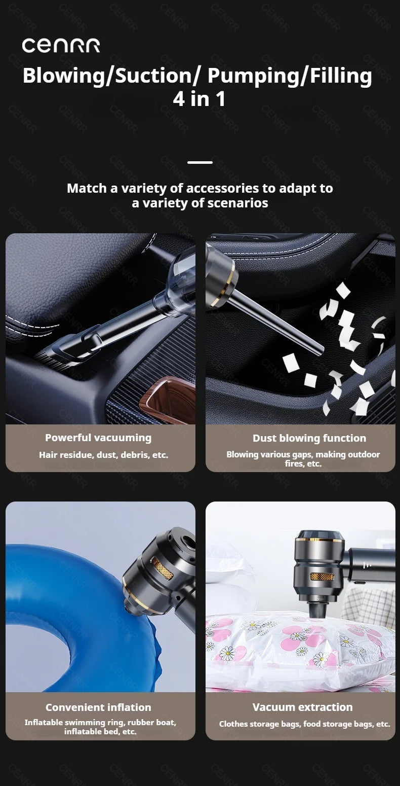 Powerful Wireless Car Vacuum Cleaner – Portable High-Suction Handheld Cleaner