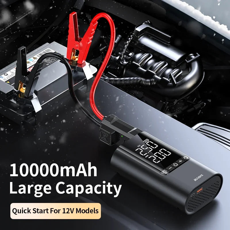 Portable Jump Starter with Air Compressor – 12V Car Battery Booster & Tire Inflator