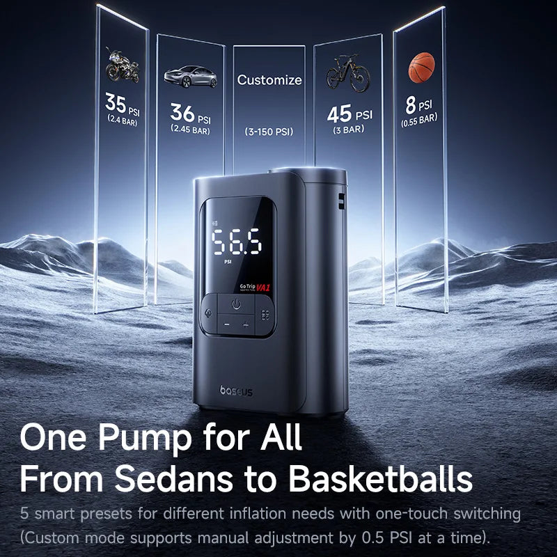 Baseus Wireless Tire Inflator – Portable Air Compressor with Digital Display