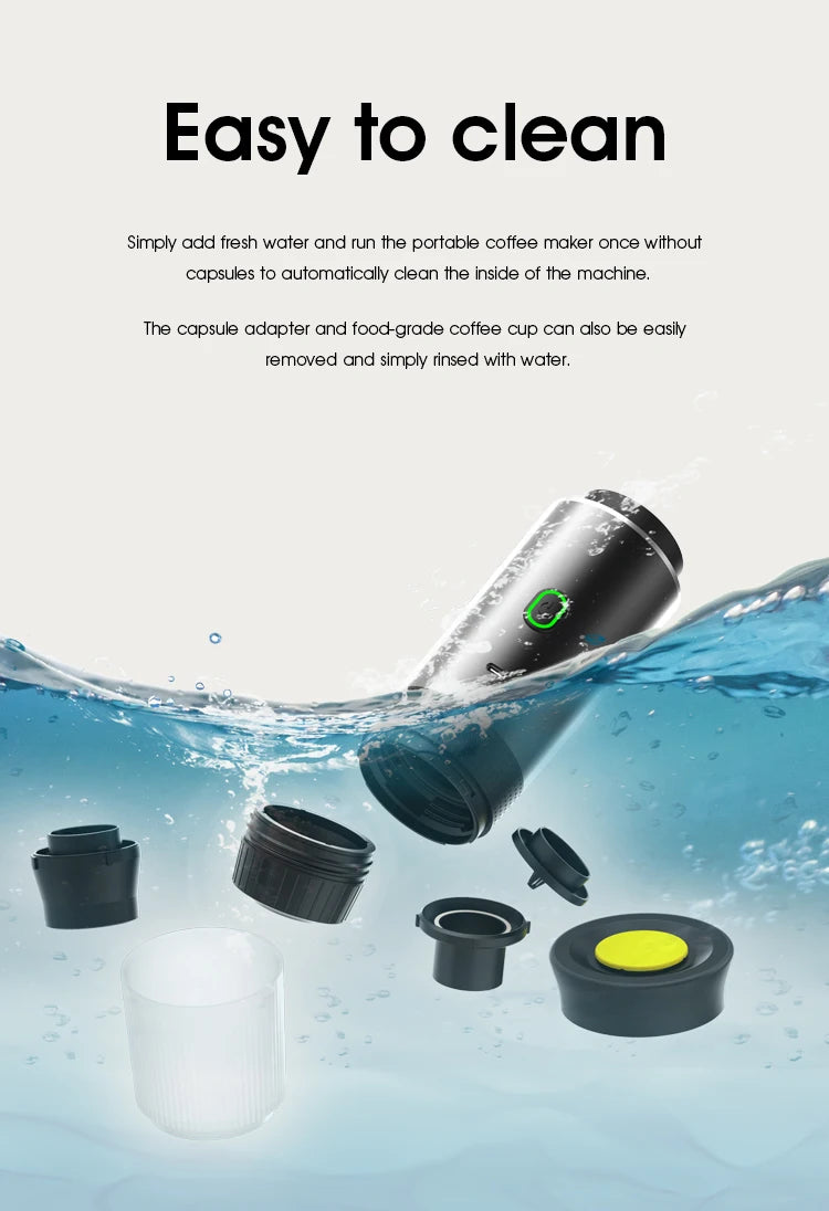 Portable Electric Espresso Machine – 3-in-1 Travel Coffee Maker
