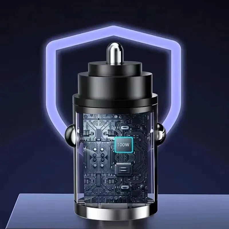 100W USB-C Fast Car Charger – Dual Port PD Charger for iPhone, Samsung & MacBook