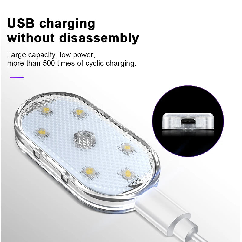 Rechargeable Magnetic Car LED Touch Light – Wireless Interior Lamp