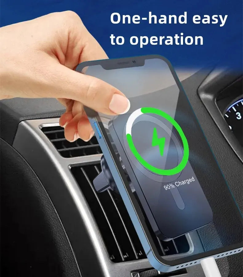Magnetic Wireless Car Charger – Fast MagSafe Charging Mount for iPhone