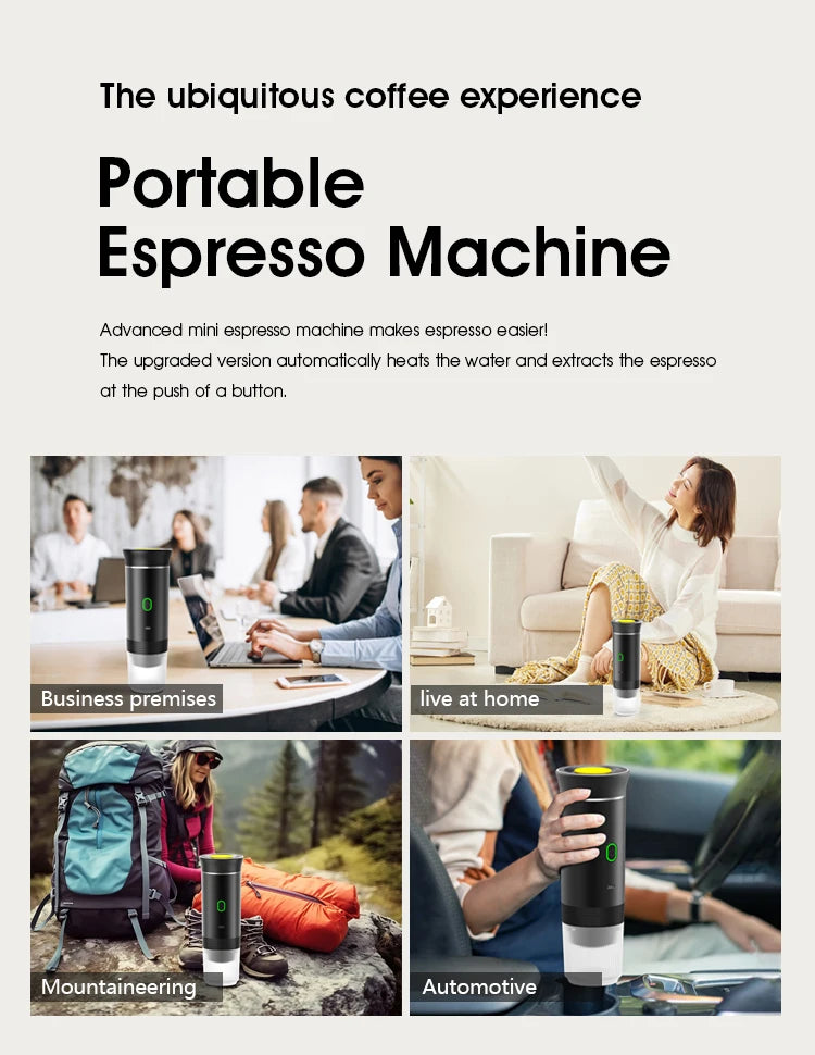 Portable Electric Espresso Machine – 3-in-1 Travel Coffee Maker