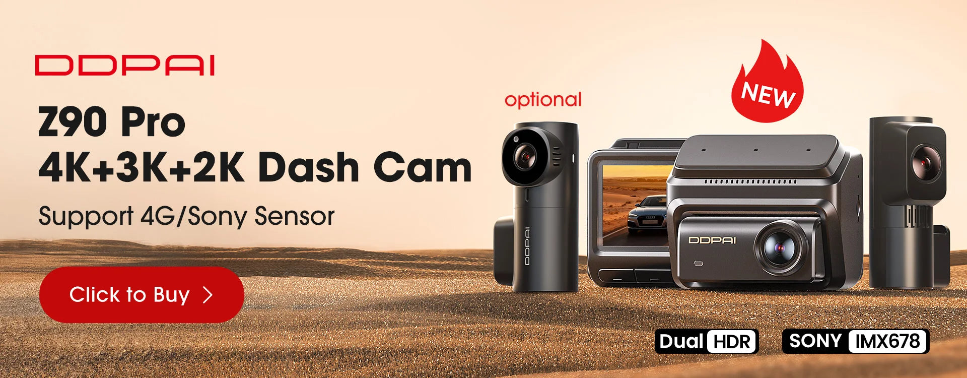 4K Smart Dash Cam with GPS & WiFi – Ultra HD Car Camera with Night Vision
