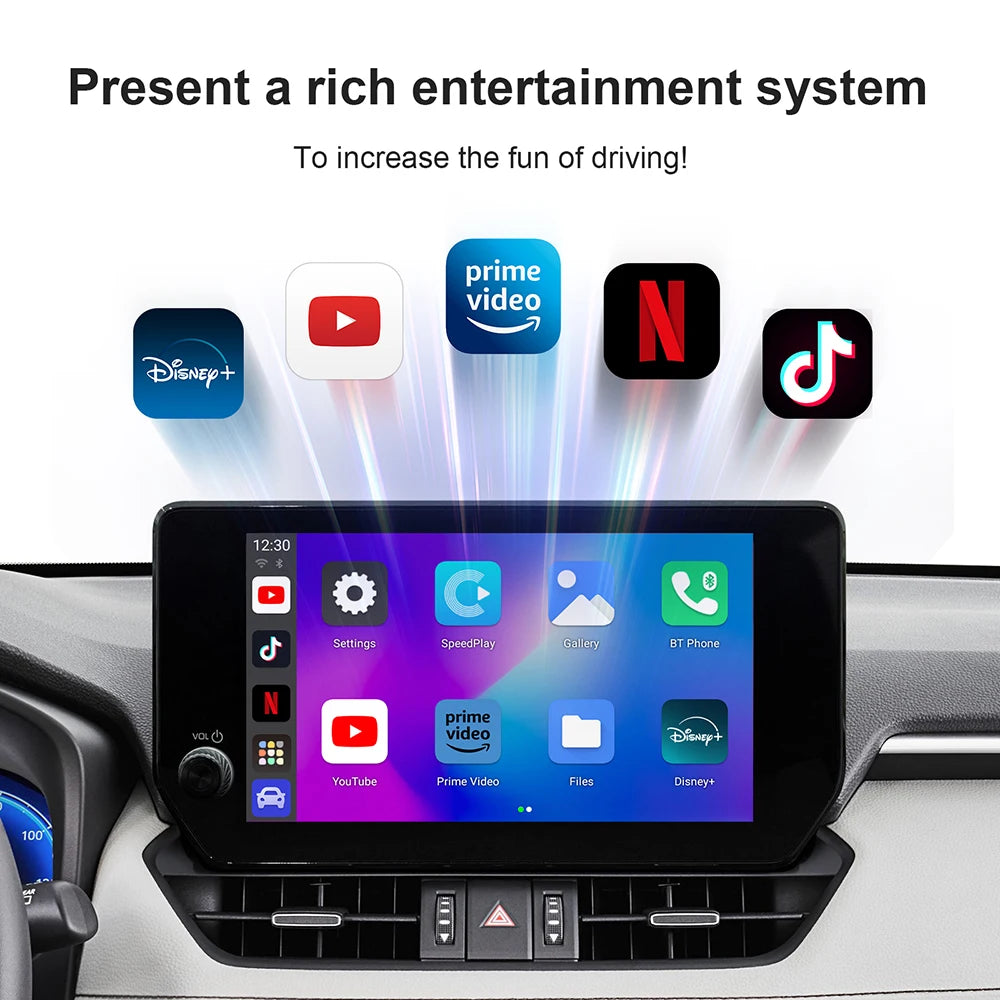 Wireless CarPlay AI Box Android 13 – Stream YouTube & Netflix in Your Car