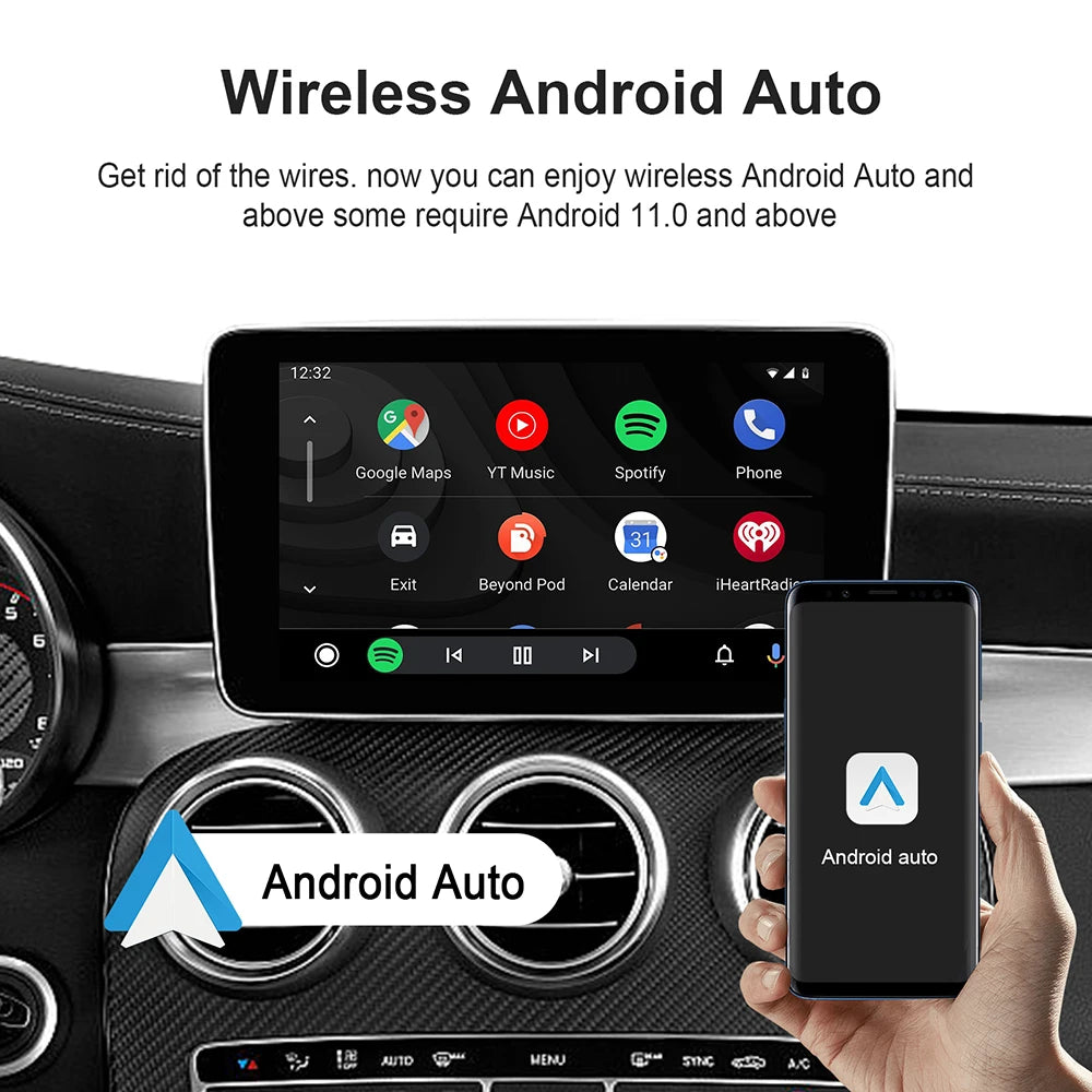 Wireless CarPlay AI Box Android 13 – Stream YouTube & Netflix in Your Car