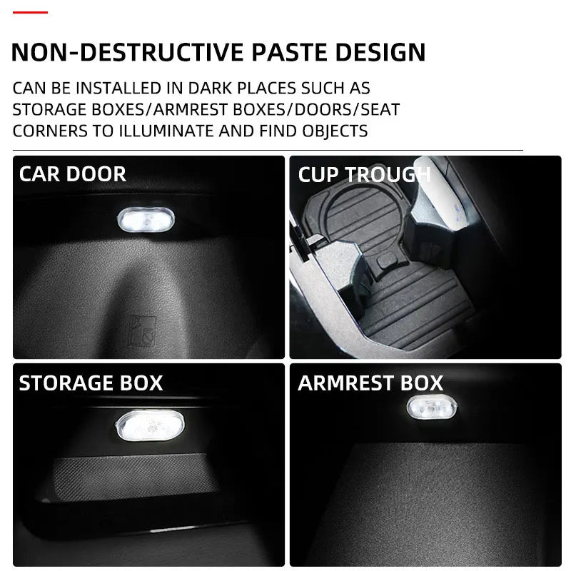 Wireless Magnetic Car Door LED Light – Rechargeable Touch Interior Lamp